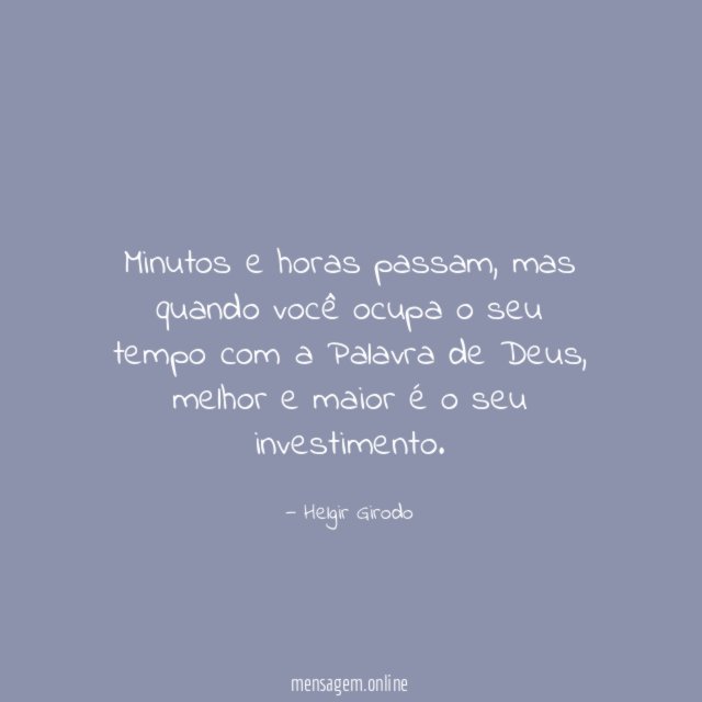 Minutos e horas passam