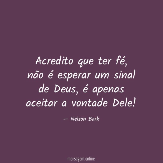 Acredito que ter fé