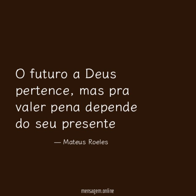 O futuro a Deus pertence