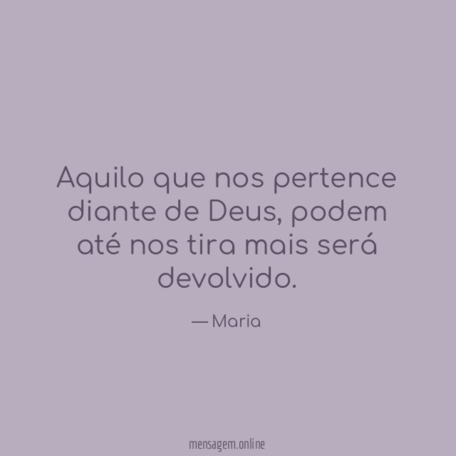 Aquilo que nos pertence diante de Deus