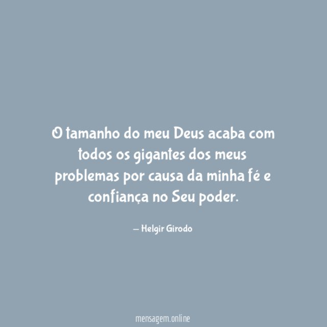 O tamanho do meu Deus acaba com todos