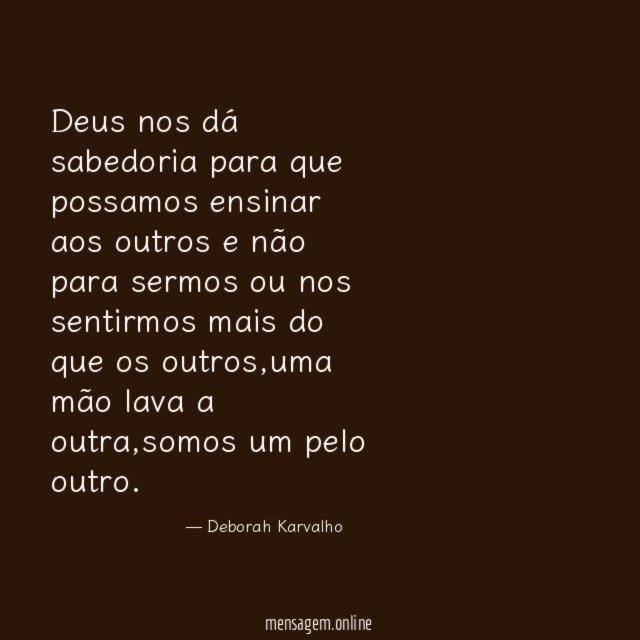 Deus nos dá sabedoria para que possamos ensinar