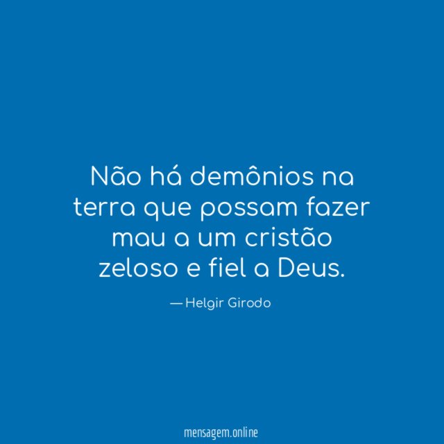 Não há demônios na terra que possam fazer