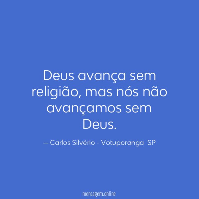 Deus avança sem religião
