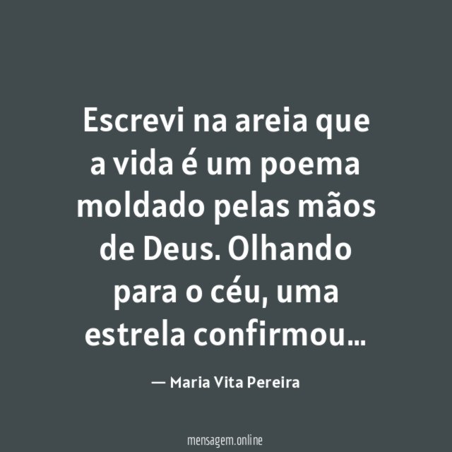 Escrevi na areia que a vida é um