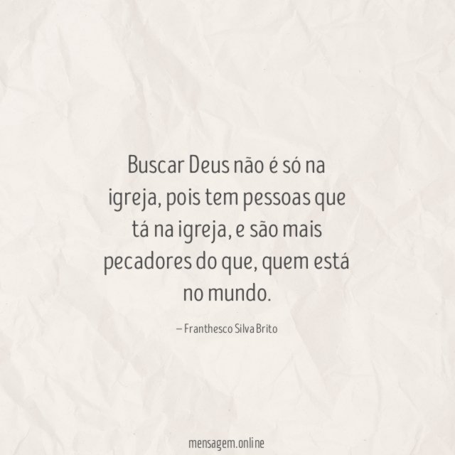 Buscar Deus não é só na igreja