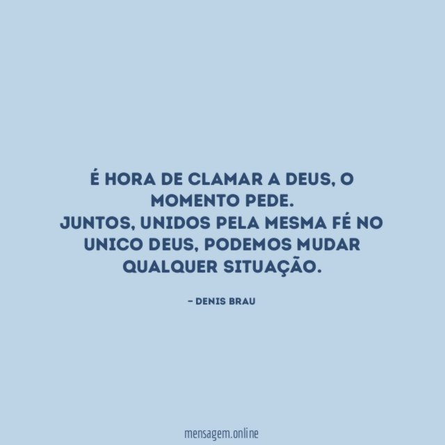 É hora de Clamar a Deus