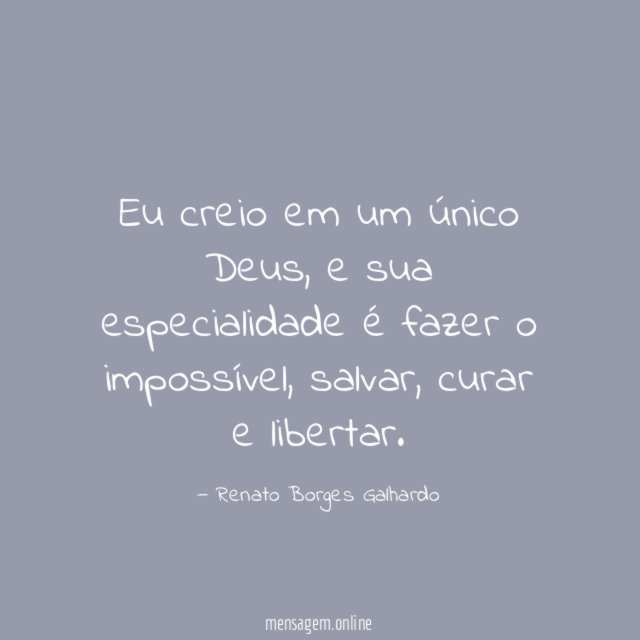 Eu creio em um único Deus