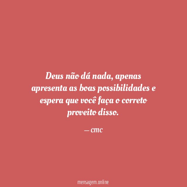 Deus não dá nada
