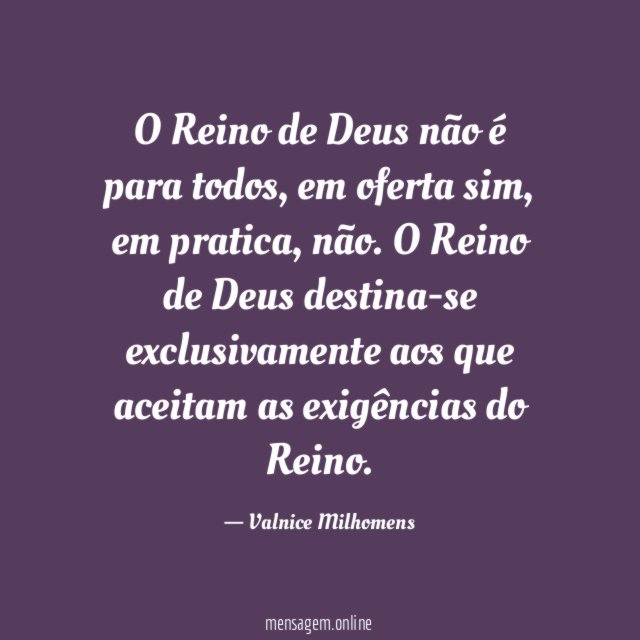 O Reino de Deus não é para todos