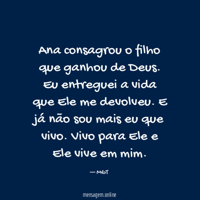 Ana consagrou o filho que ganhou de Deus