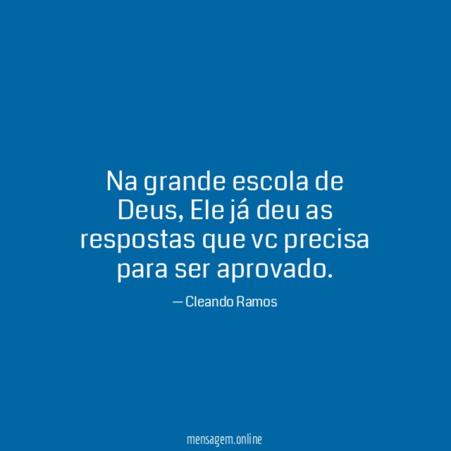 Na grande escola de Deus