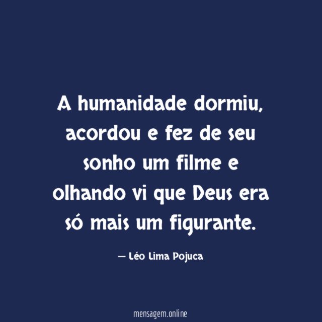 A humanidade dormiu