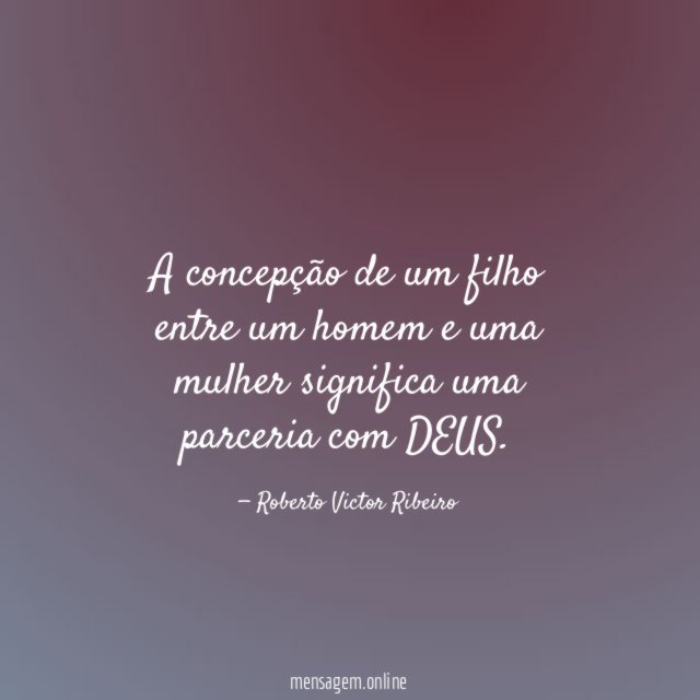 A concepção de um filho entre um homem