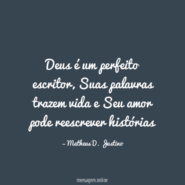 Deus é um perfeito escritor