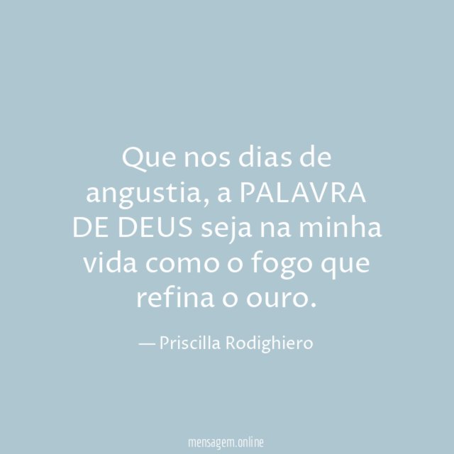 Que nos dias de angustia