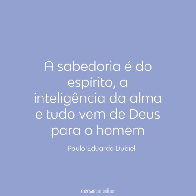 A sabedoria é do espírito