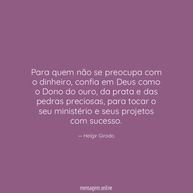 Para quem não se preocupa com o dinheiro
