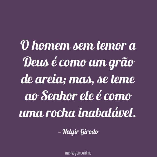 O homem sem temor a Deus é como um grão de areia