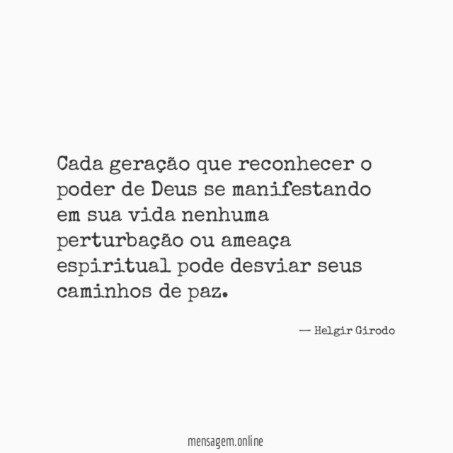 Cada geração que reconhecer o poder de Deus