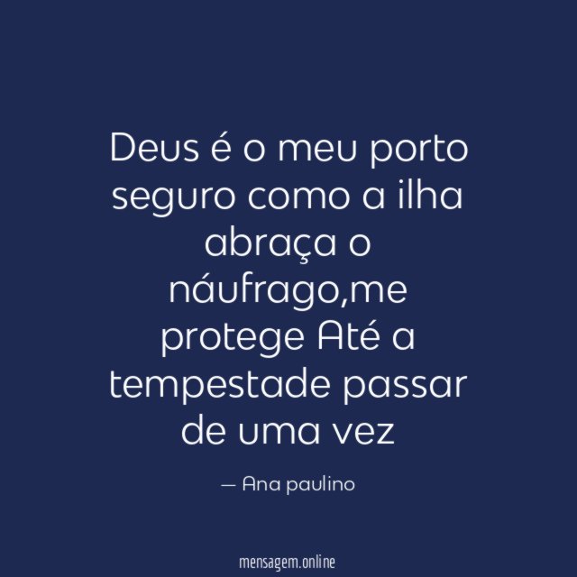 Deus é o meu porto seguro como a ilha