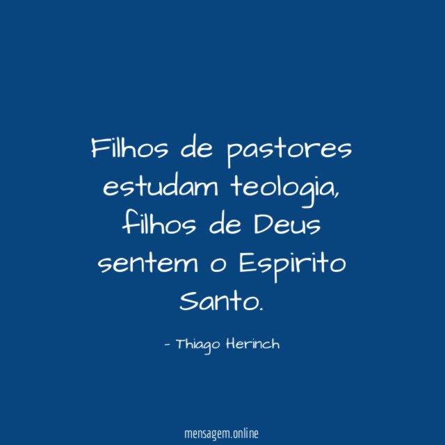 Filhos de pastores estudam teologia