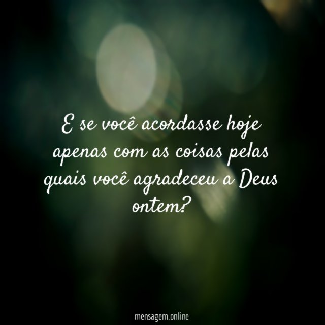 E se você acordasse