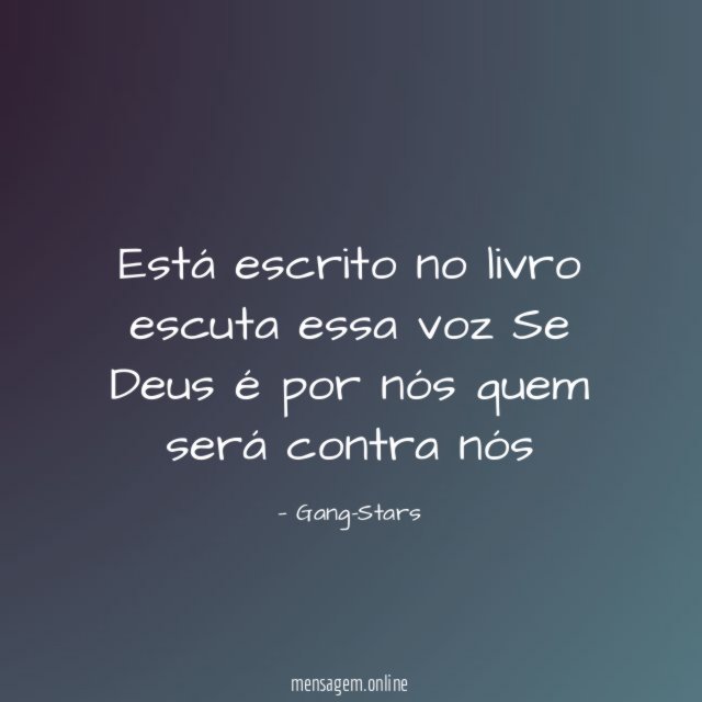 Está escrito no livro escuta essa voz Se Deus