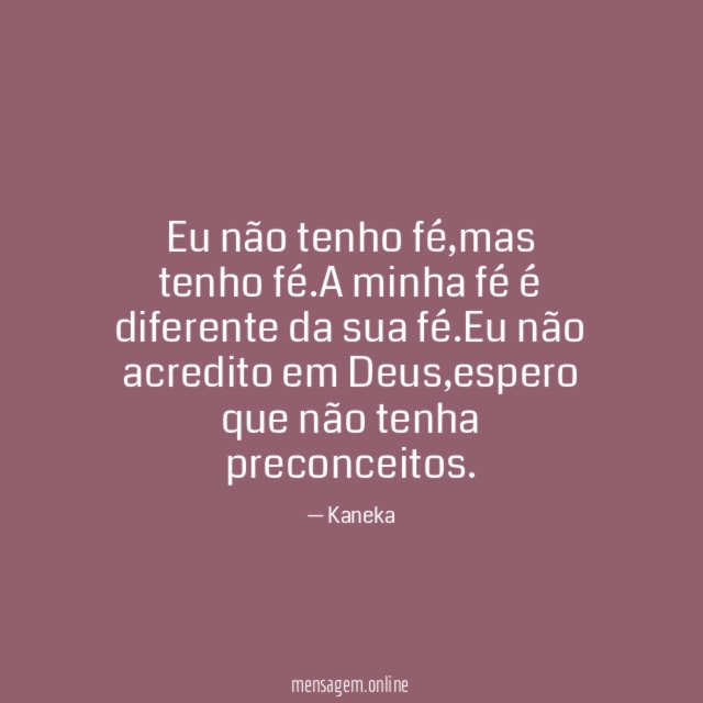 Eu não tenho fé