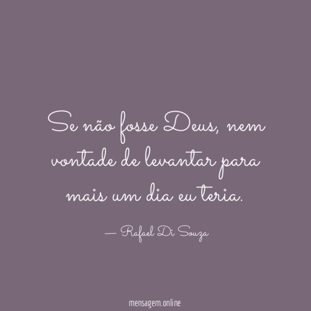 Se não fosse Deus