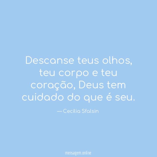 Descanse teus olhos