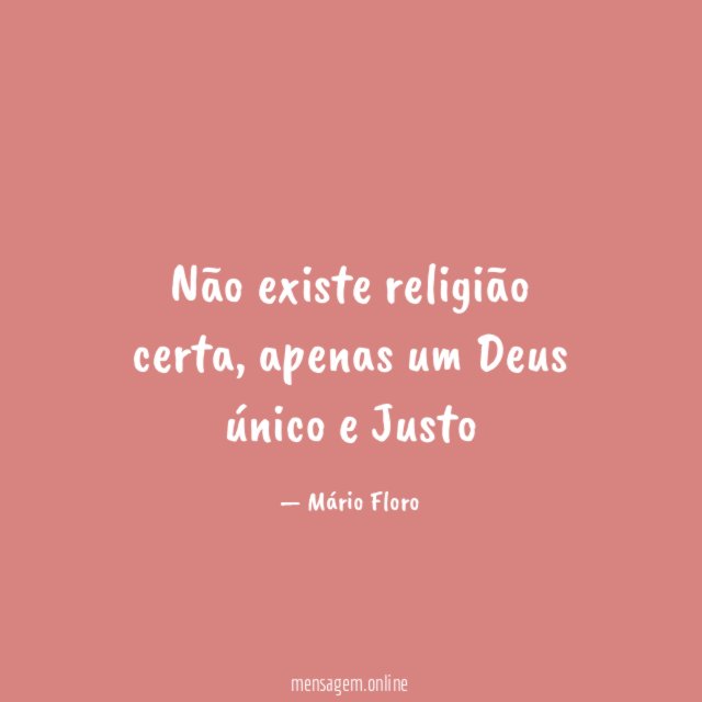 Não existe religião certa