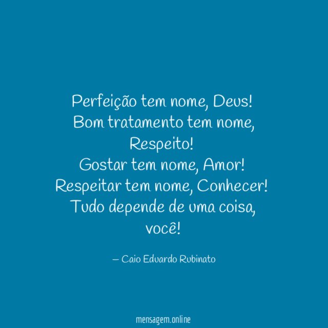 Perfeição tem nome