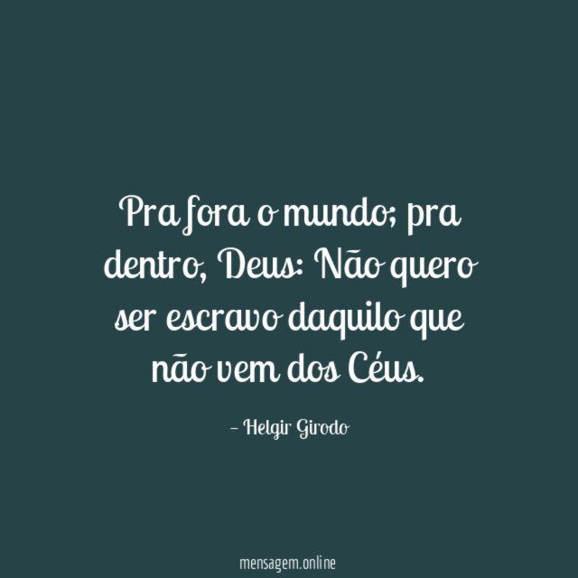 Pra fora o mundo
