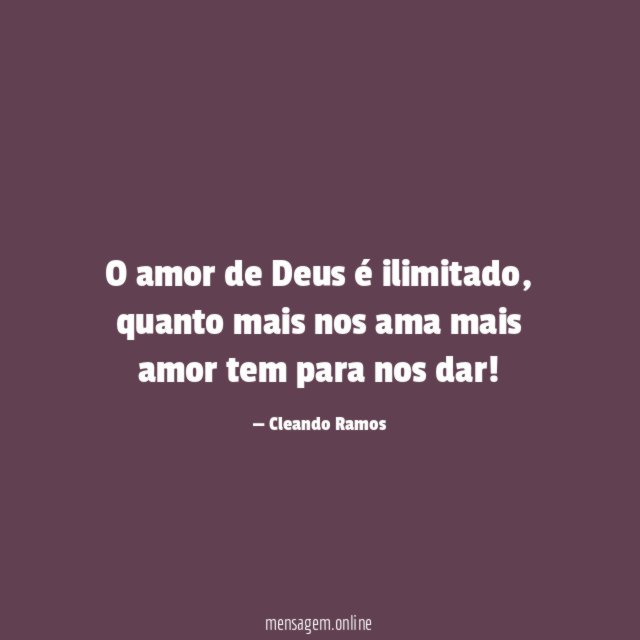 O amor de Deus é ilimitado