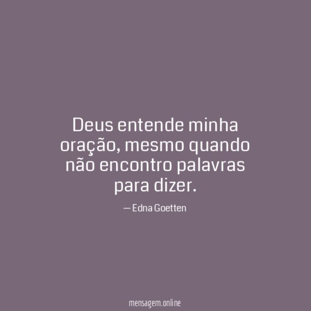 Deus entende minha oração