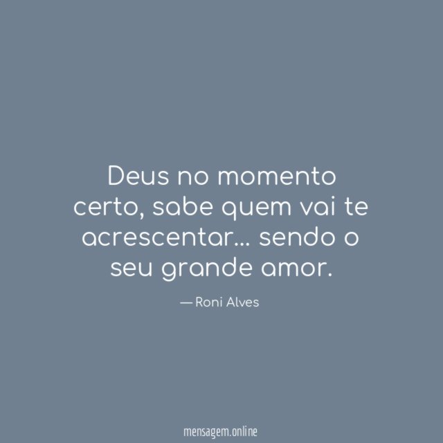 Deus no momento certo
