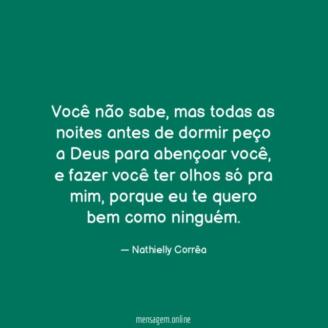 Você não sabe