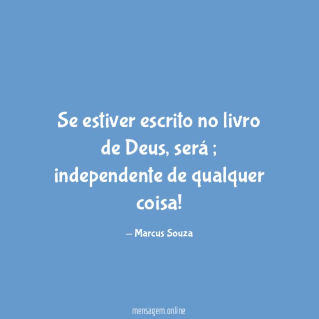 Se estiver escrito no livro de Deus