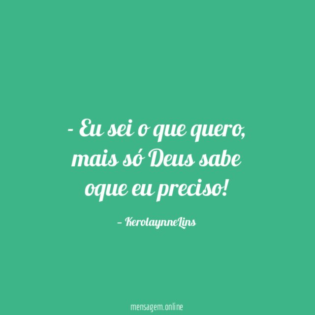 Eu sei o que quero