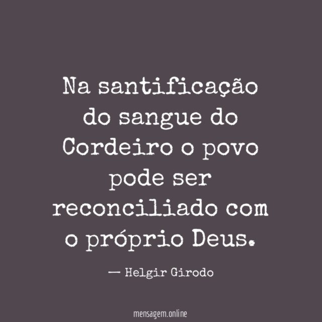 Na santificação do sangue do Cordeiro o povo
