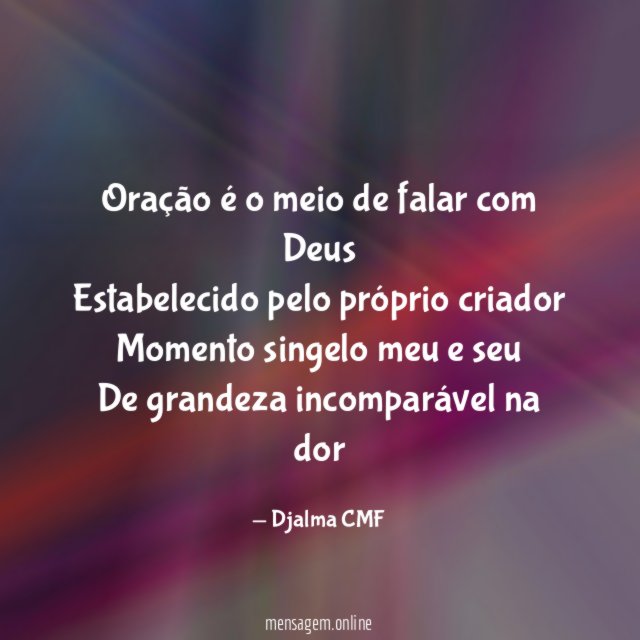 Oração é o meio de falar com Deus Estabelecido