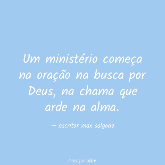 Um ministério começa na oração na busca por Deus