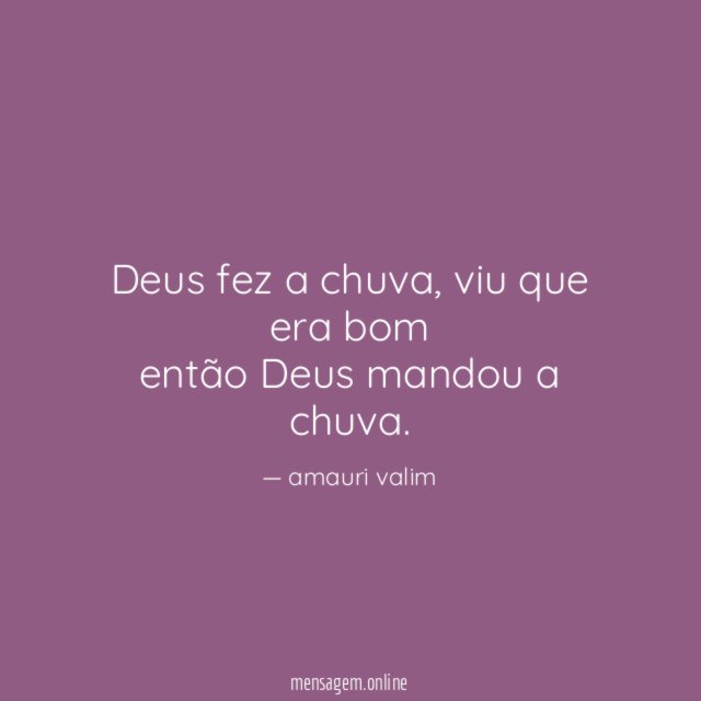 Deus fez a chuva