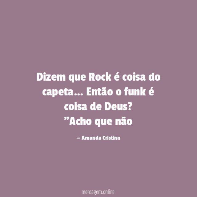Dizem que Rock é coisa do capeta