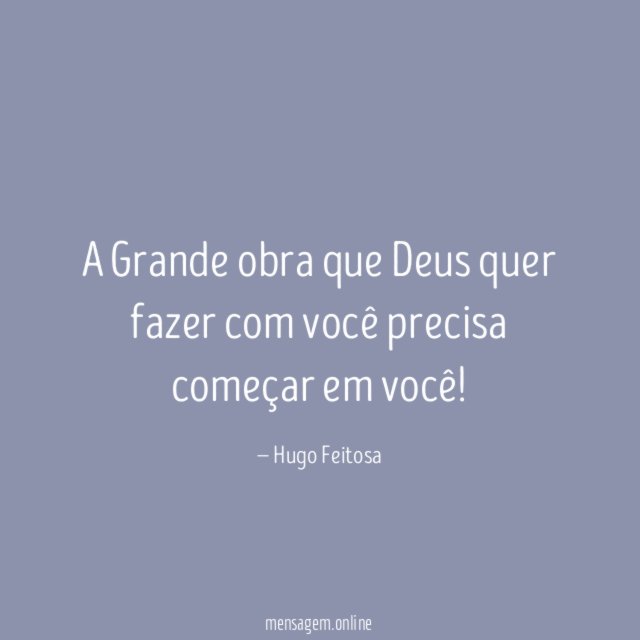 A Grande obra que Deus quer fazer com