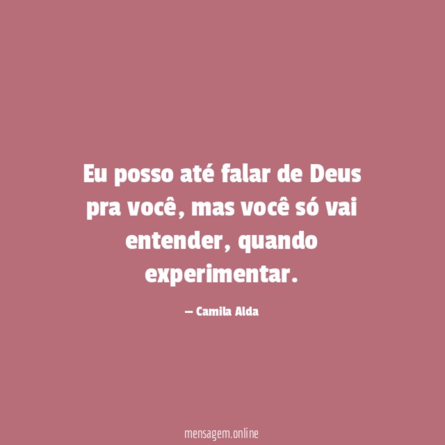 Eu posso até falar de Deus pra você