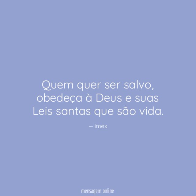 Quem quer ser salvo
