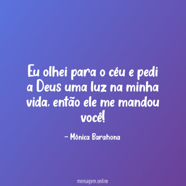 Eu olhei para o céu e pedi a