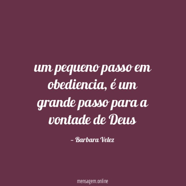 um pequeno passo em obediencia